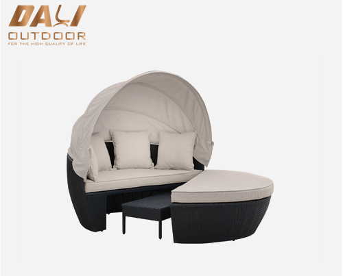 Velit Daybed II-in-I Poly Rattan Sunbed cum Canopy